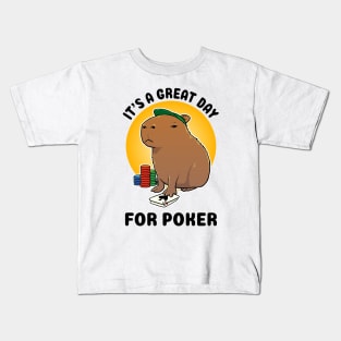 It's a great day for poker Capybara Kids T-Shirt